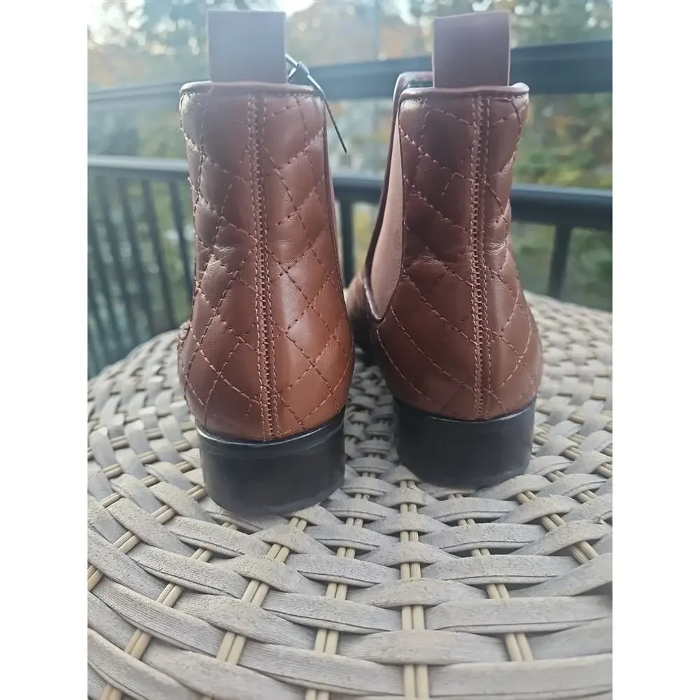 Talbots Women’s Shoes Dark Rum Tish Quilted Boots Size 7M Brown